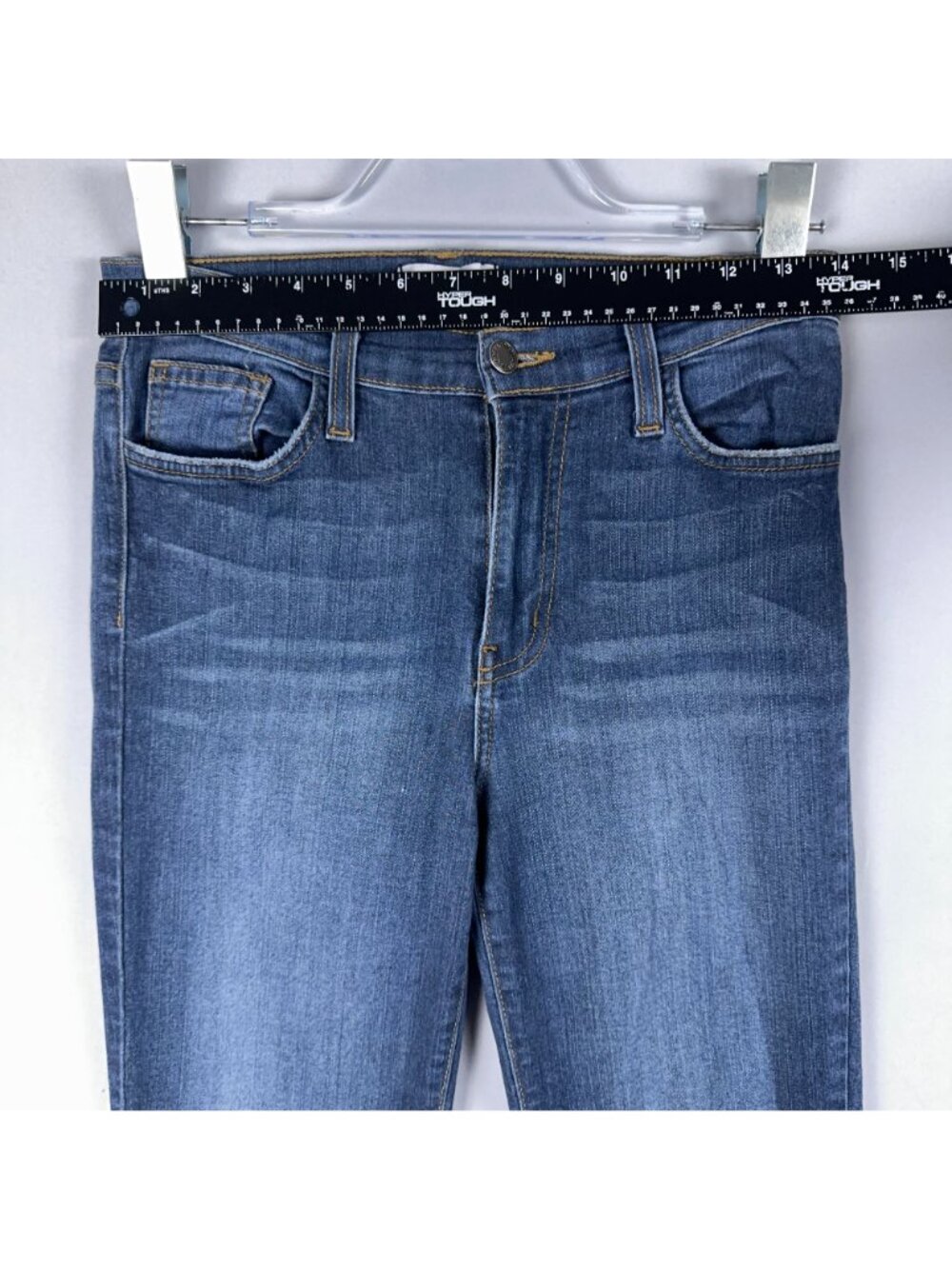 Judy Blue Jeans Size 7 Skinny Mid Rise Blue Dark Wash Made In USA - Picture 9 of 13